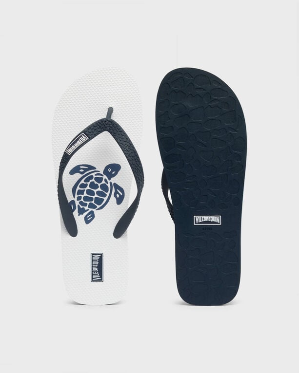 Vilebrequin - Men Beach Flip Flops Turtle - Shoes - Copp - White - Size 42/43
