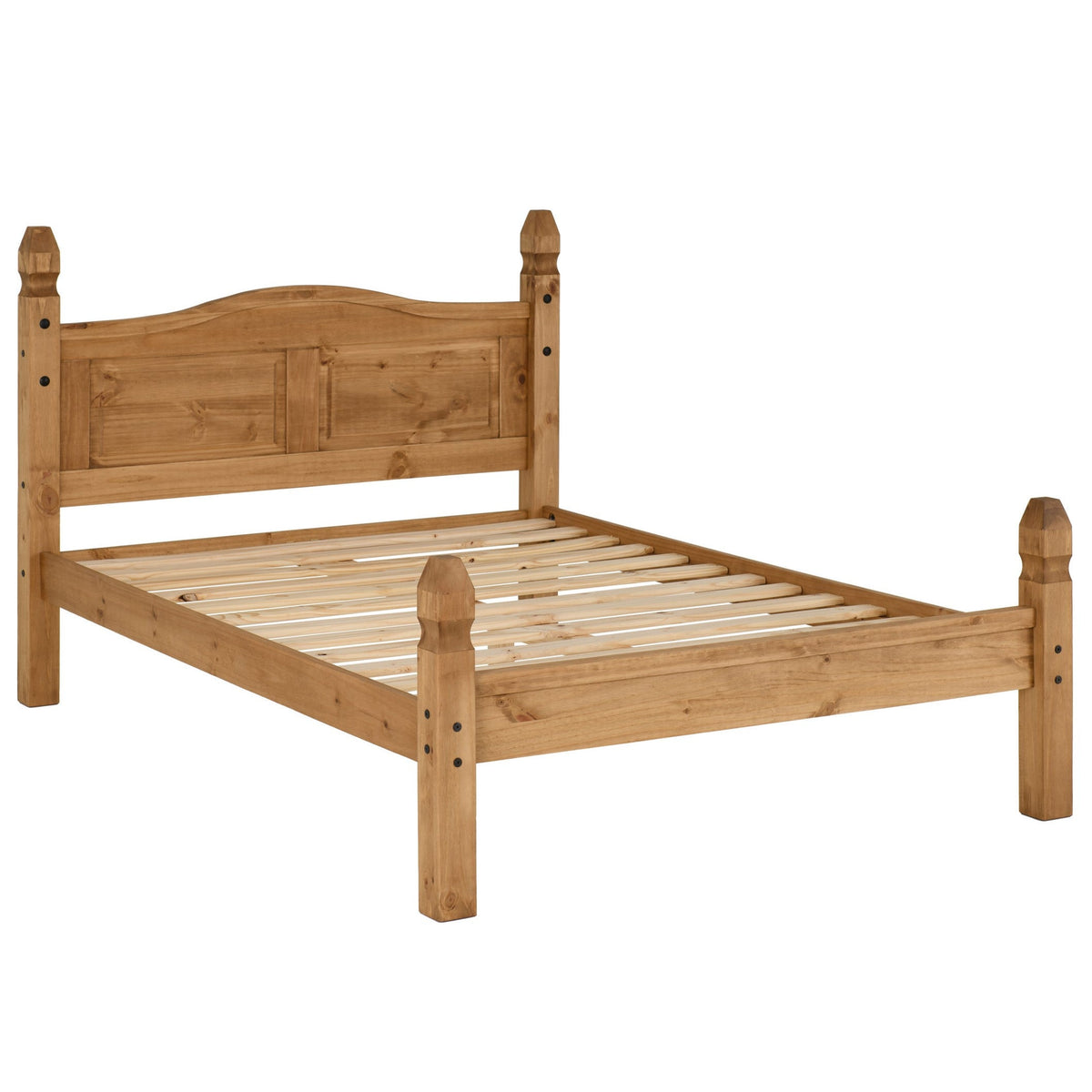 Corona 4'6" Bed Low Foot End in Distressed Waxed Pine