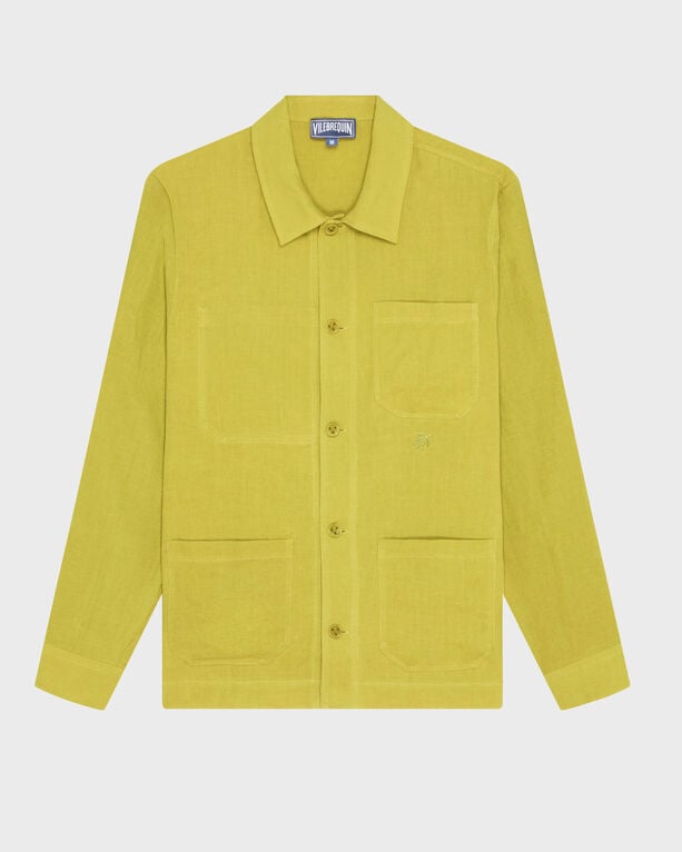 Vilebrequin - Men Linen Overshirt Solid - Jacket - Corentin - Green - Size XXXL
