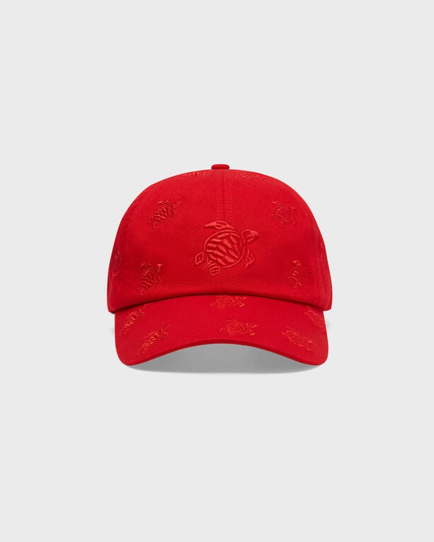 Vilebrequin - Embroidered Cap Turtles All Over - Caps - Castle - Red - Size OSFA