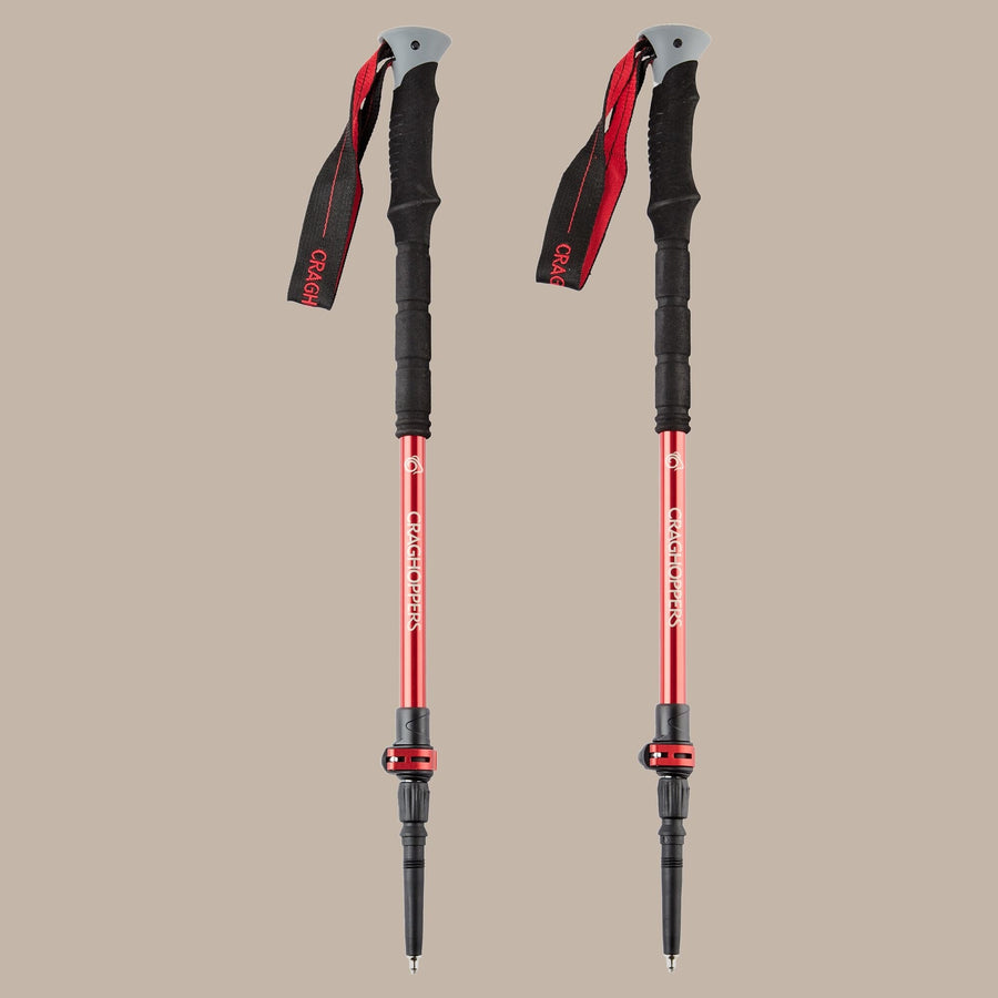 Craghoppers Venture Antishock Walking Poles | Anodised Red / Anodised Grey (Pair)