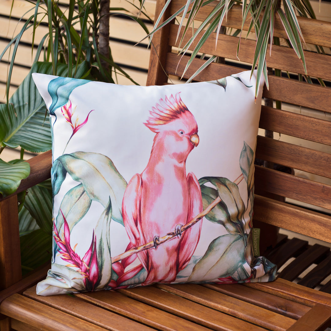 Water Resistant Garden Decorative Cushion Covers Outdoor Printed Pillow Covers - Cockatoo