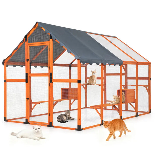 Coziwow 108"L Extra-Large Outdoor Cat Enclosure - Orange