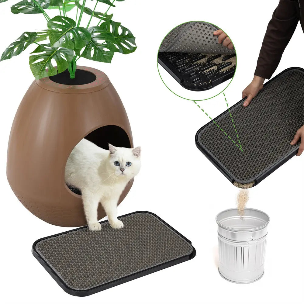 Coziwow 24.2"L x 15.6"W 2-Layer Waterproof Cat Litter Mat