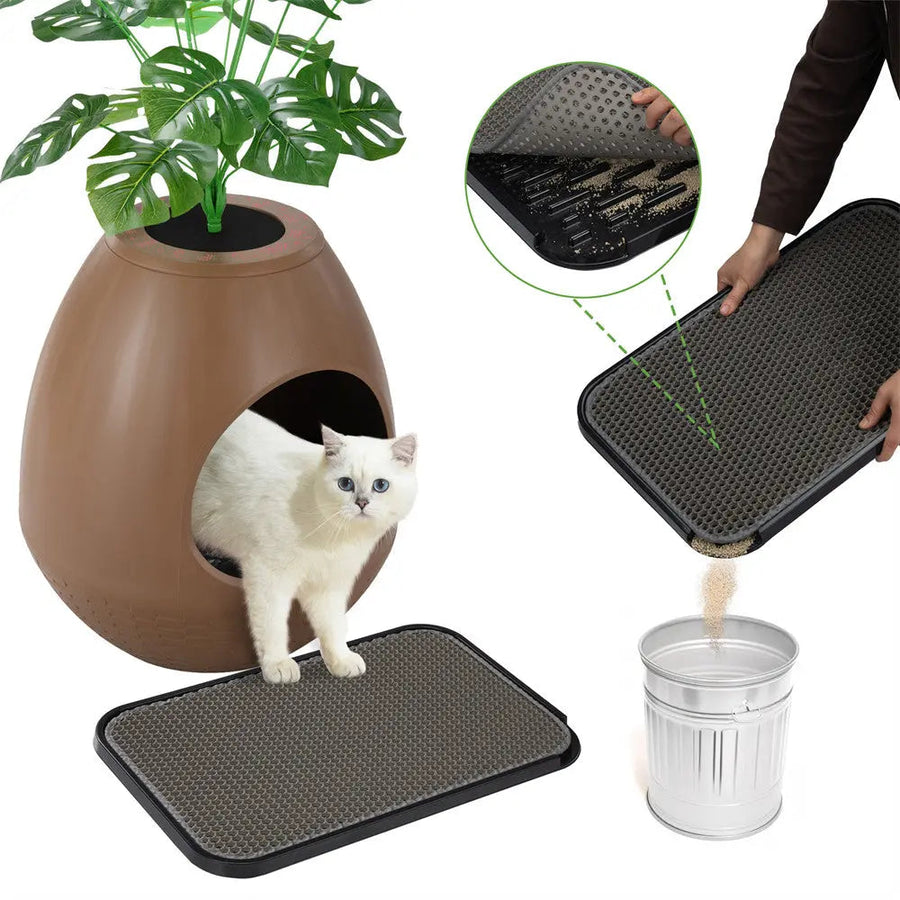 Coziwow 24.2"L x 15.6"W 2-Layer Waterproof Cat Litter Mat