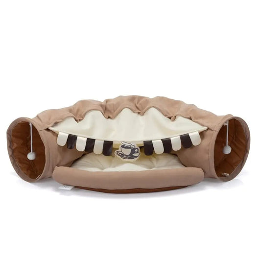 Coziwow Collapsible Cat Tunnel Bed - Brown