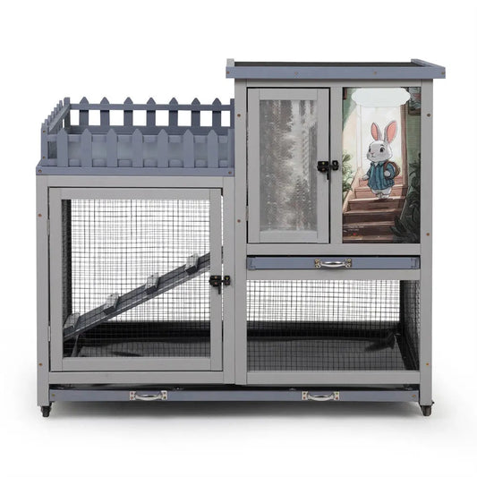 Coziwow 38"L Insulated 3-Tier Wheeled Rabbit House