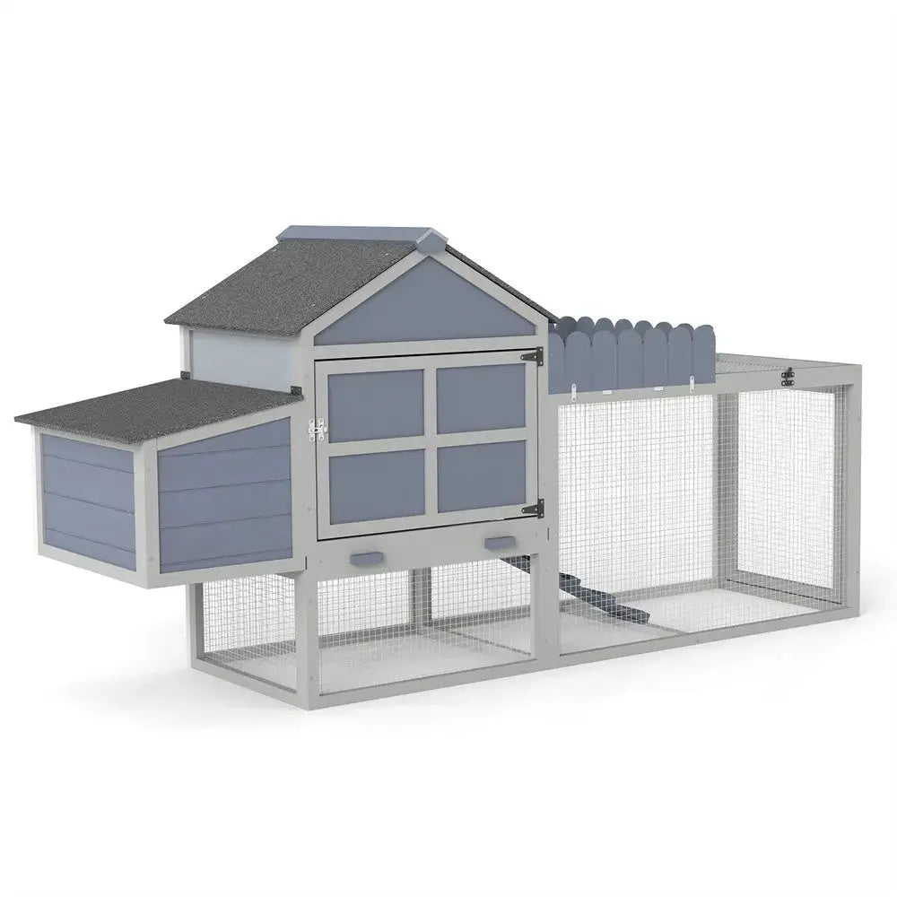 Coziwow 80"L 3-Compartment Wooden Chicken Coop