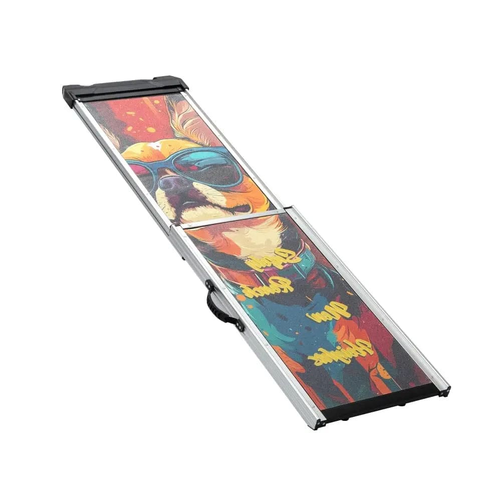 Coziwow 63''L Telescoping Aluminum Dog Ramp - Patterned
