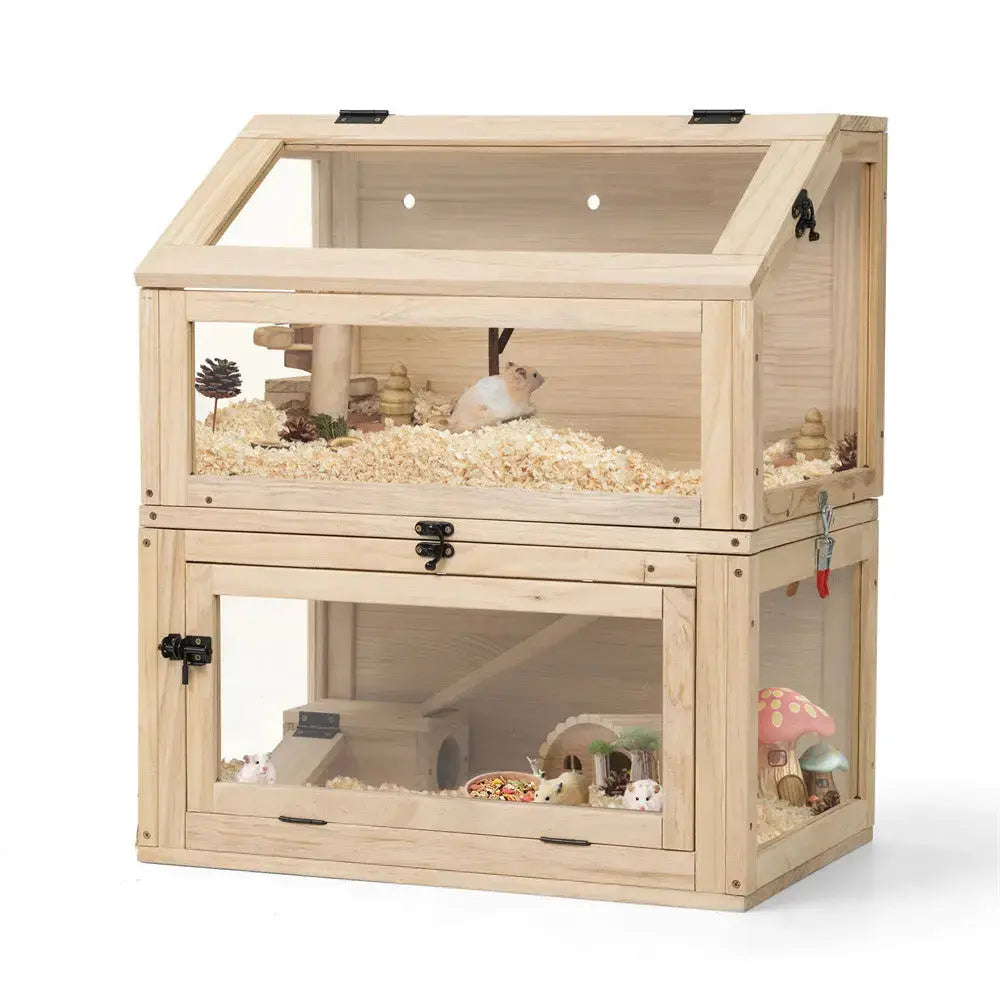 Coziwow Double Layer Acrylic Hamster Cage - Natural