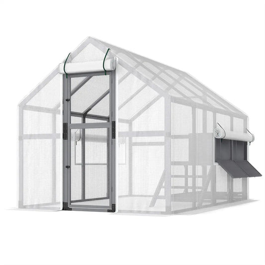 Coziwow 108"L Super-Large Outdoor Wooden Chicken Coop - Gray