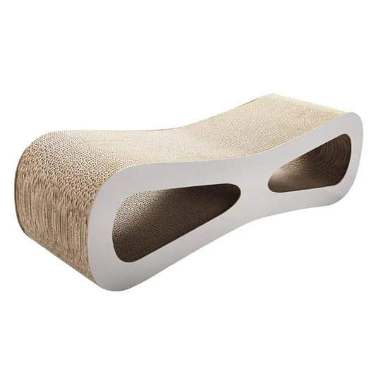 Coziwow 8-Shaped Cat Scratcher Lounge Bed - Natural Wood