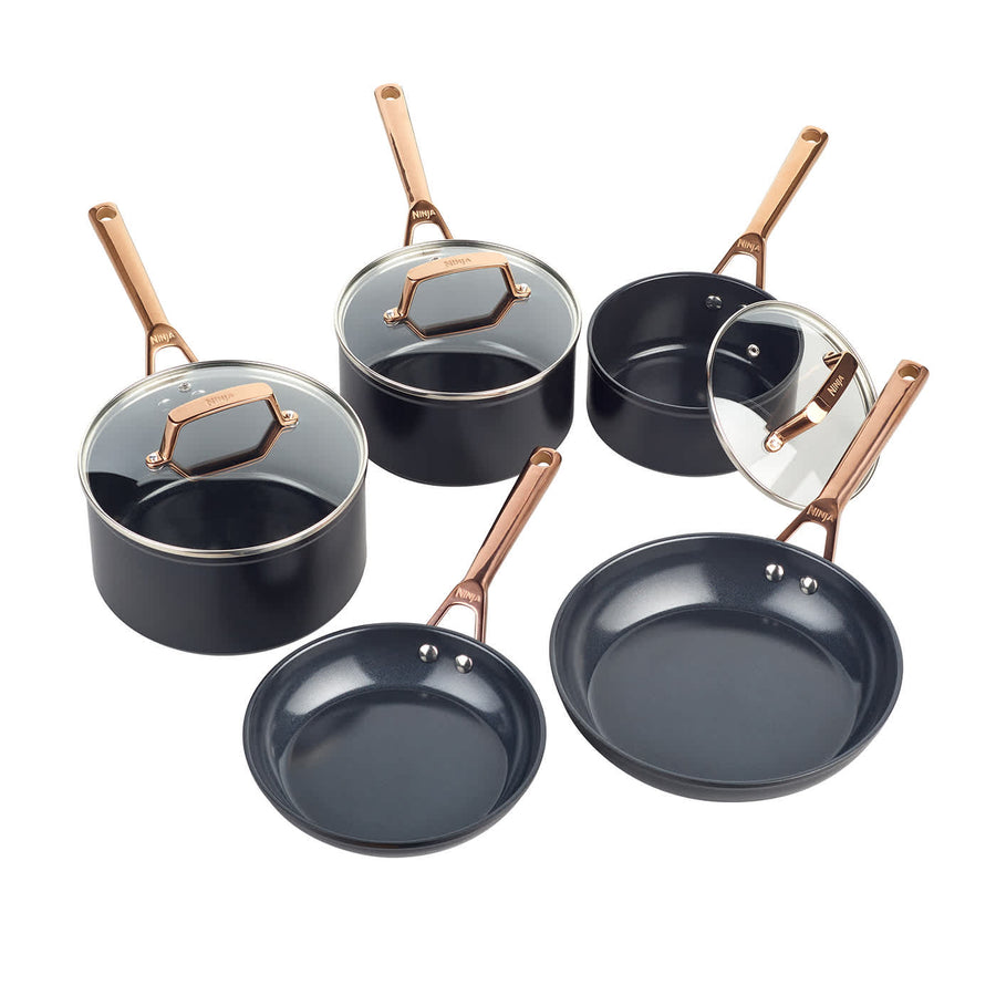 Ninja Deluxe Black & Copper Extended Life 5-Piece Ceramic Bundle