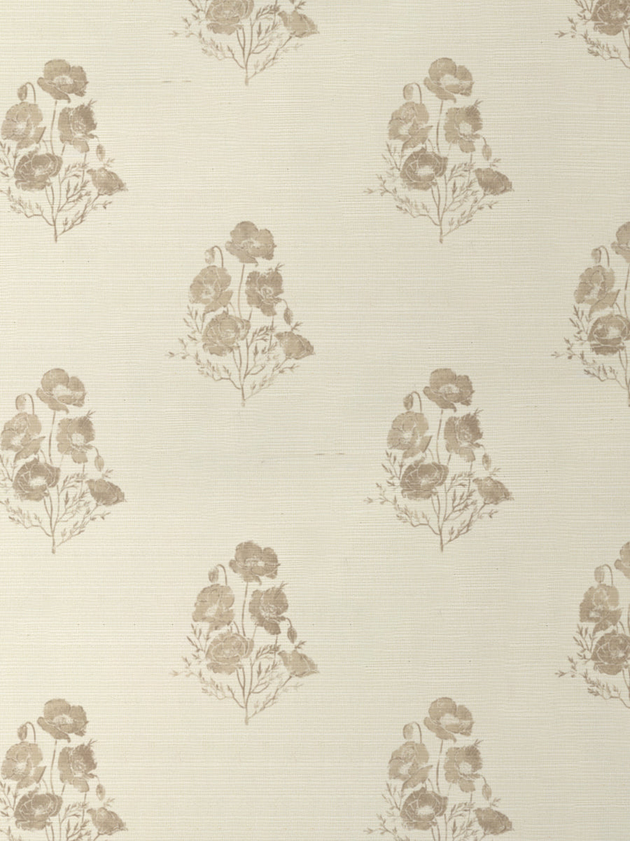 'California Poppy' Grasscloth Wallpaper by Nathan Turner - Neutral - Grasscloth Roll