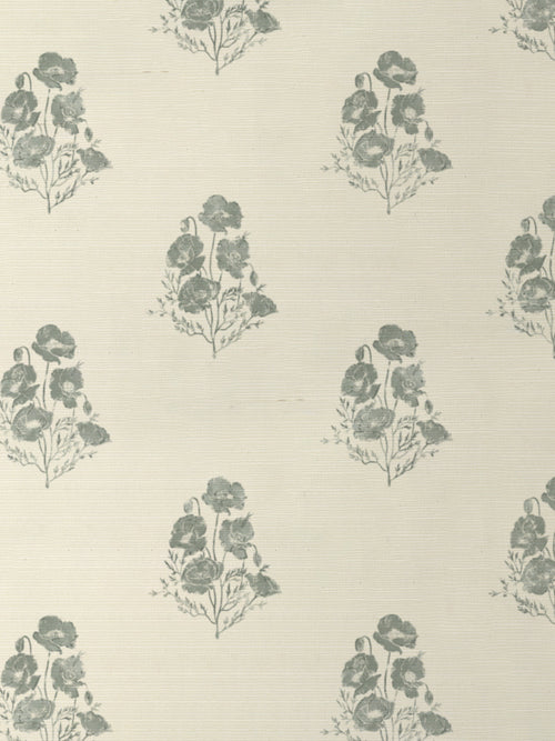 'California Poppy' Grasscloth Wallpaper by Nathan Turner - Sage - Grasscloth Roll - Sample