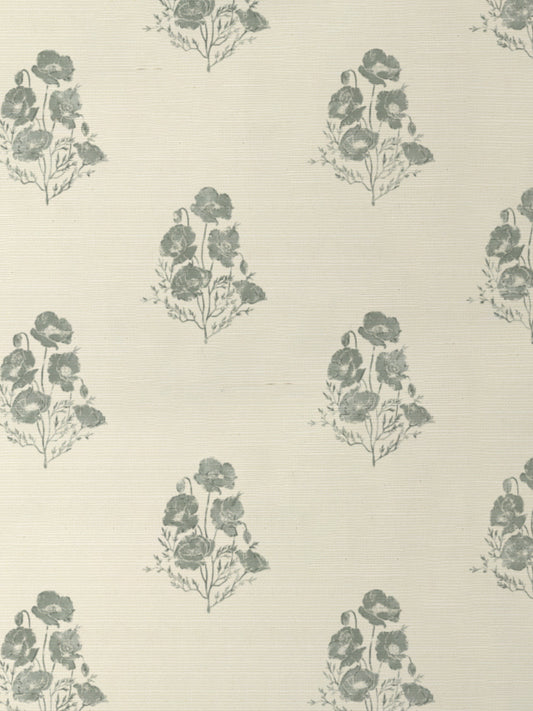 'California Poppy' Grasscloth Wallpaper by Nathan Turner - Sage - Grasscloth Roll - Sample
