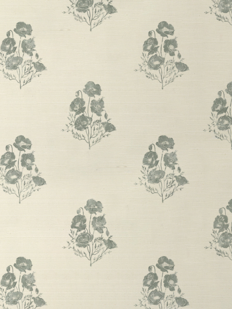 'California Poppy' Grasscloth Wallpaper by Nathan Turner - Sage - Grasscloth Roll - Sample