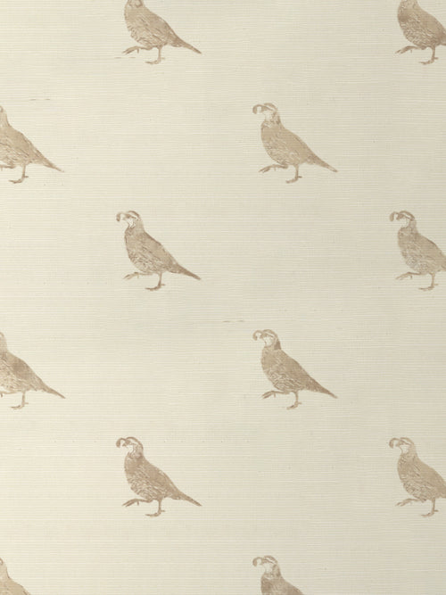 'California Quail' Grasscloth Wallpaper by Nathan Turner - Neutral - Grasscloth Roll