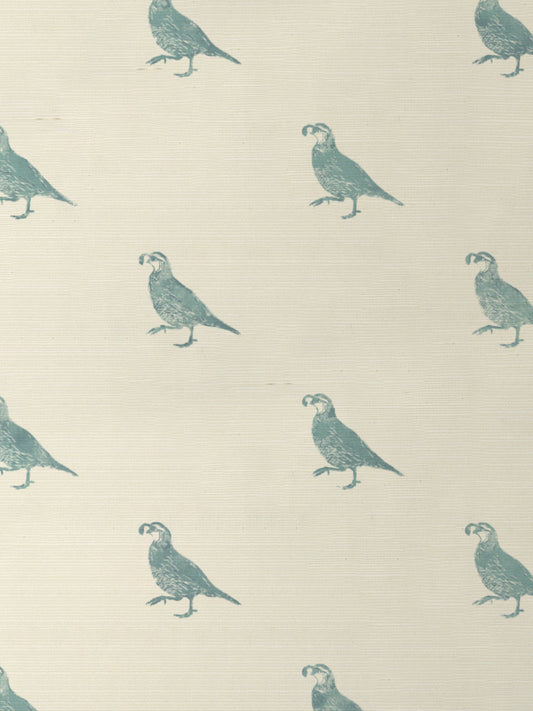 'California Quail' Grasscloth Wallpaper by Nathan Turner - Seafoam - Grasscloth Roll