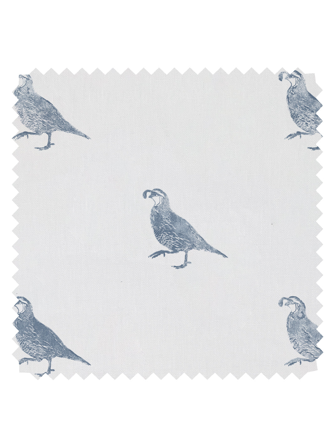 California Quail' Linen Fabric by Nathan Turner - Blue - LINEN / YARD