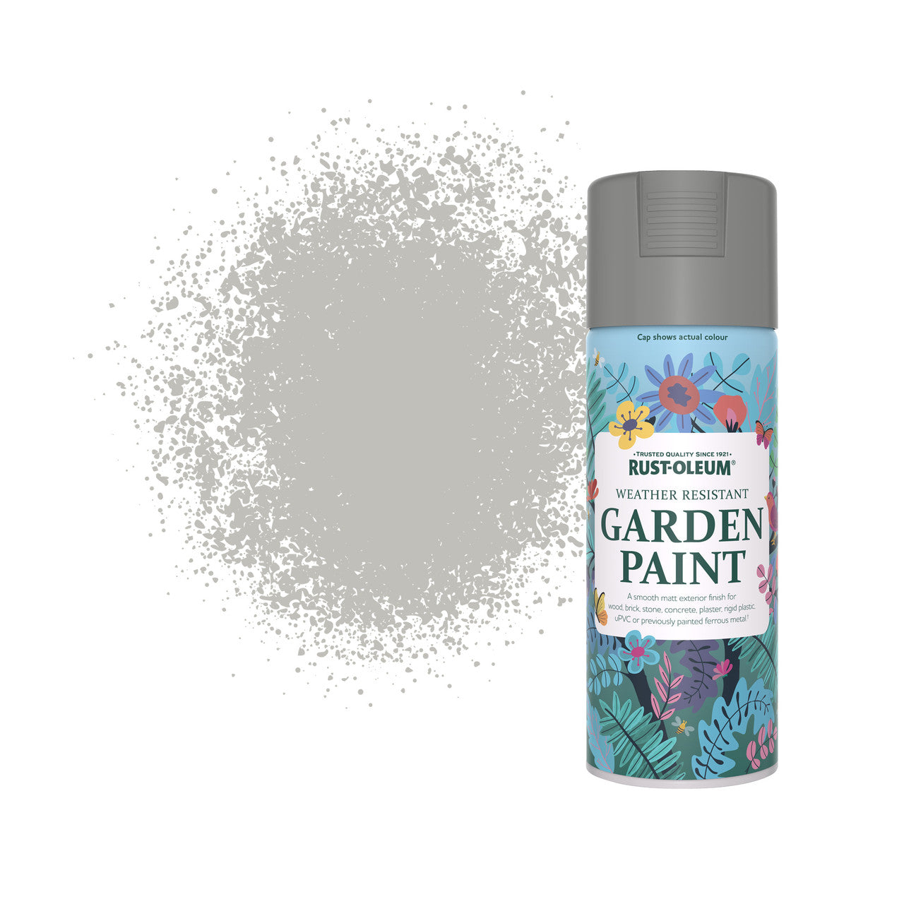 Rust-Oleum Grey Matt Garden Spray Paint in a - Flint 400ml