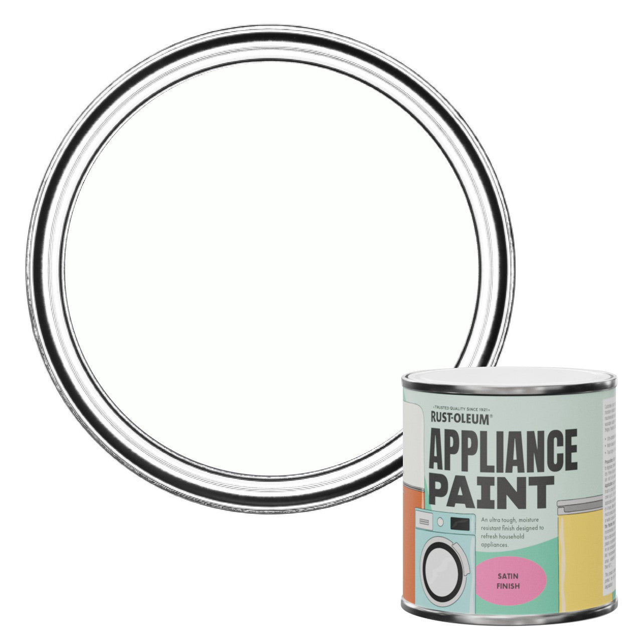 Rust-Oleum White Satin Appliance Paint - Chalk White 250ml