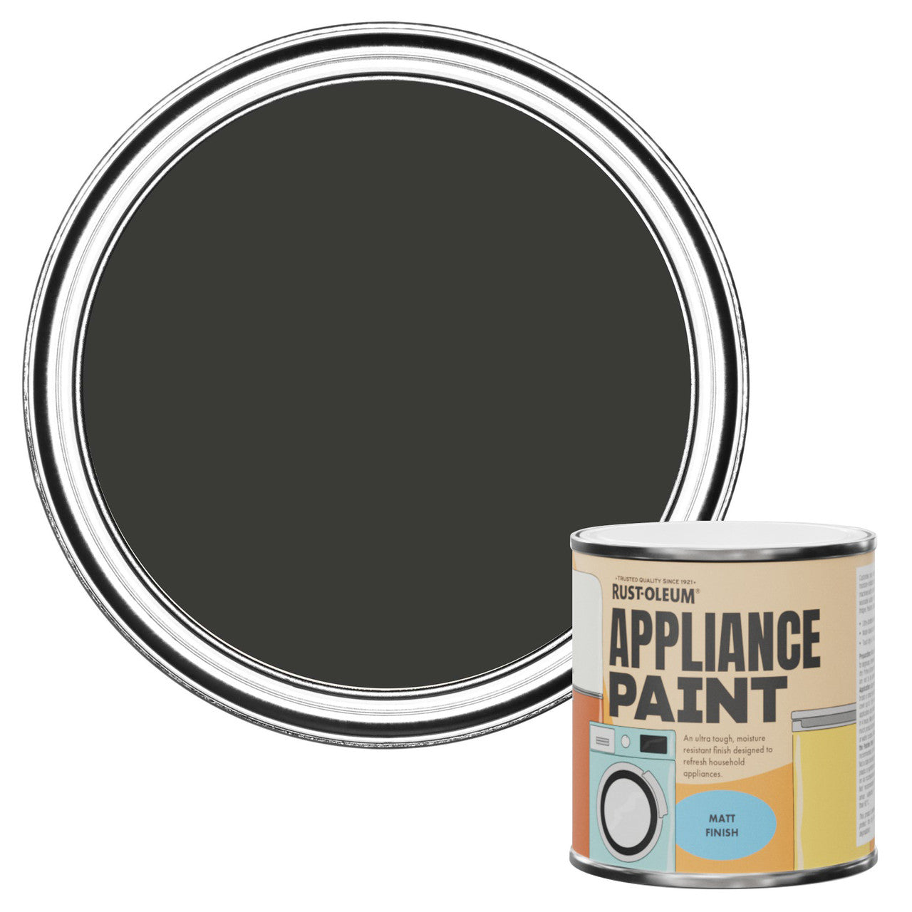 Rust-Oleum Black Matt Appliance Paint - Dark Magic 250ml