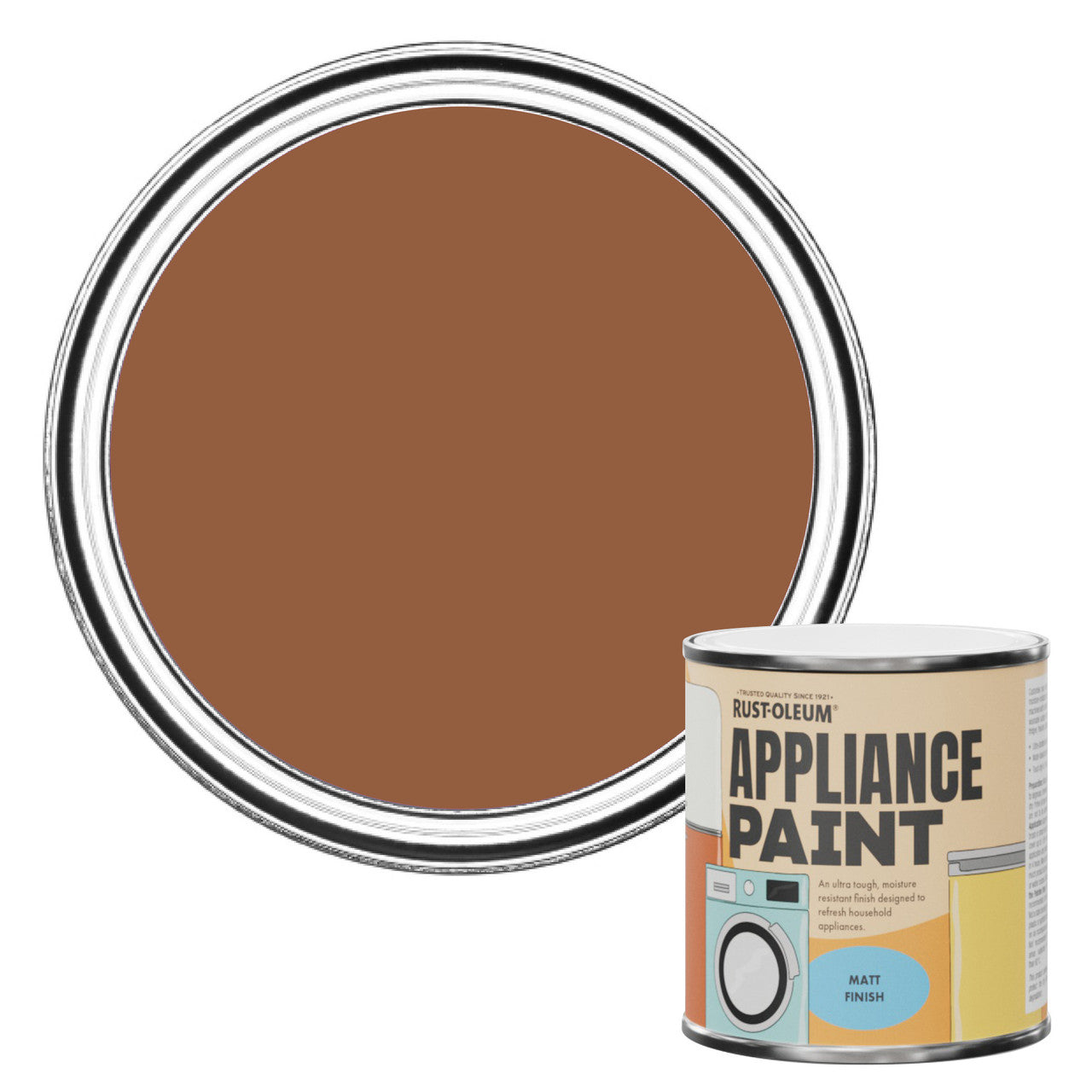 Rust-Oleum Orange Matt Appliance Paint - Terracotta 250ml