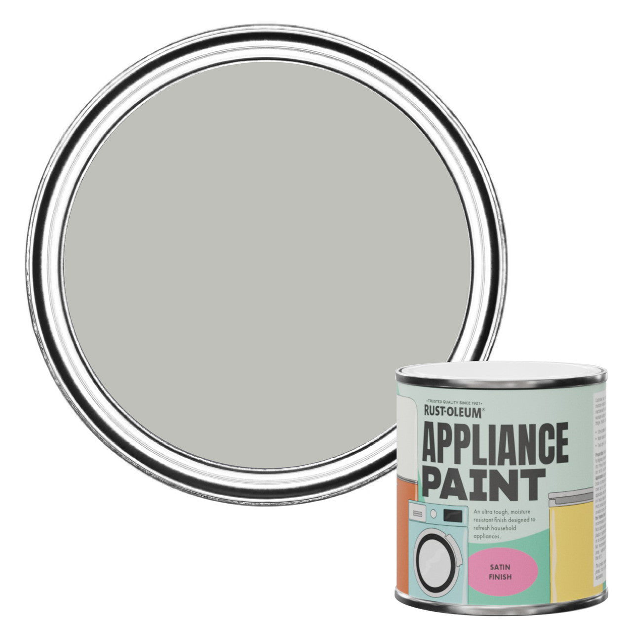 Rust-Oleum Grey Satin Appliance Paint - Flint 250ml