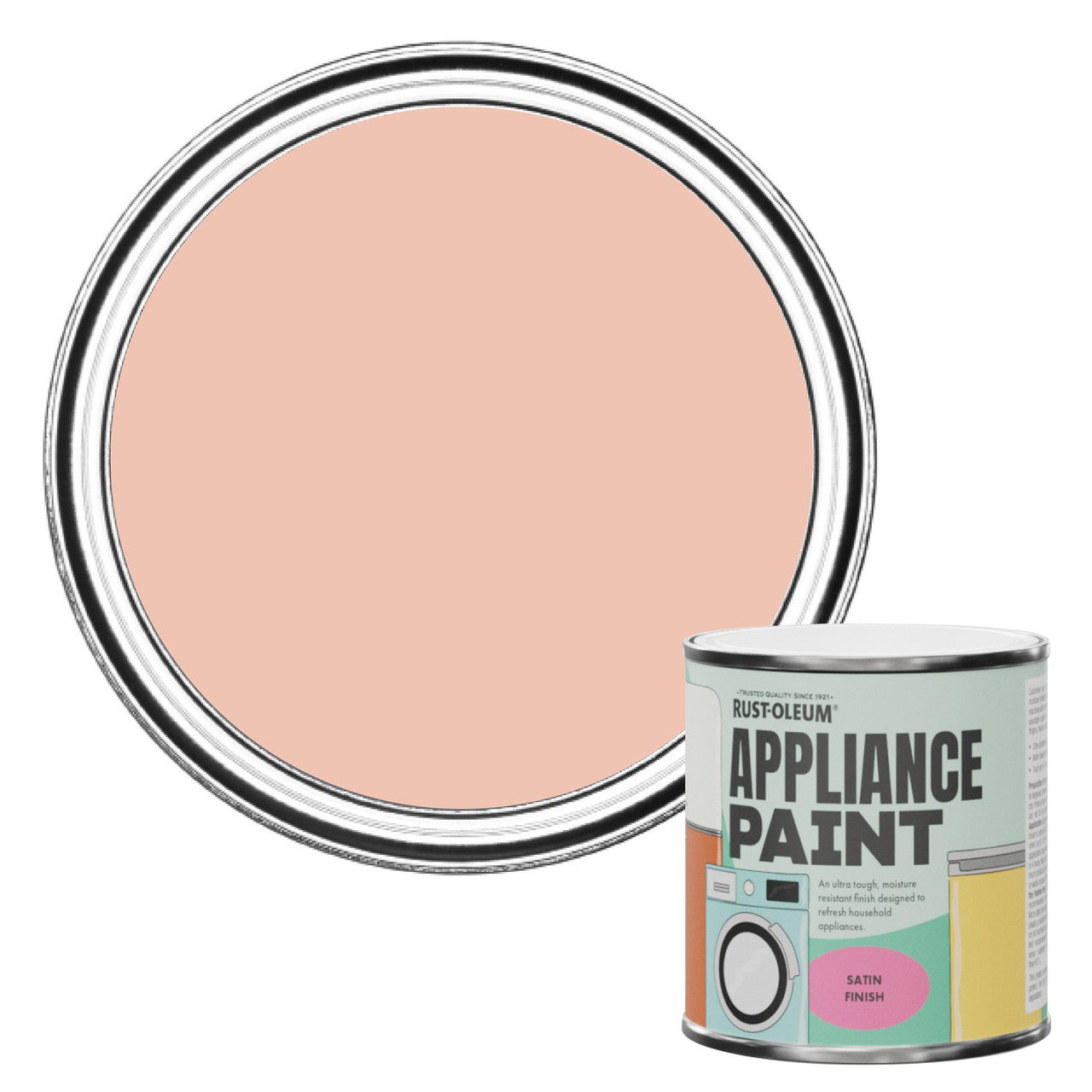 Rust-Oleum Orange Satin Appliance Paint - Coral 250ml