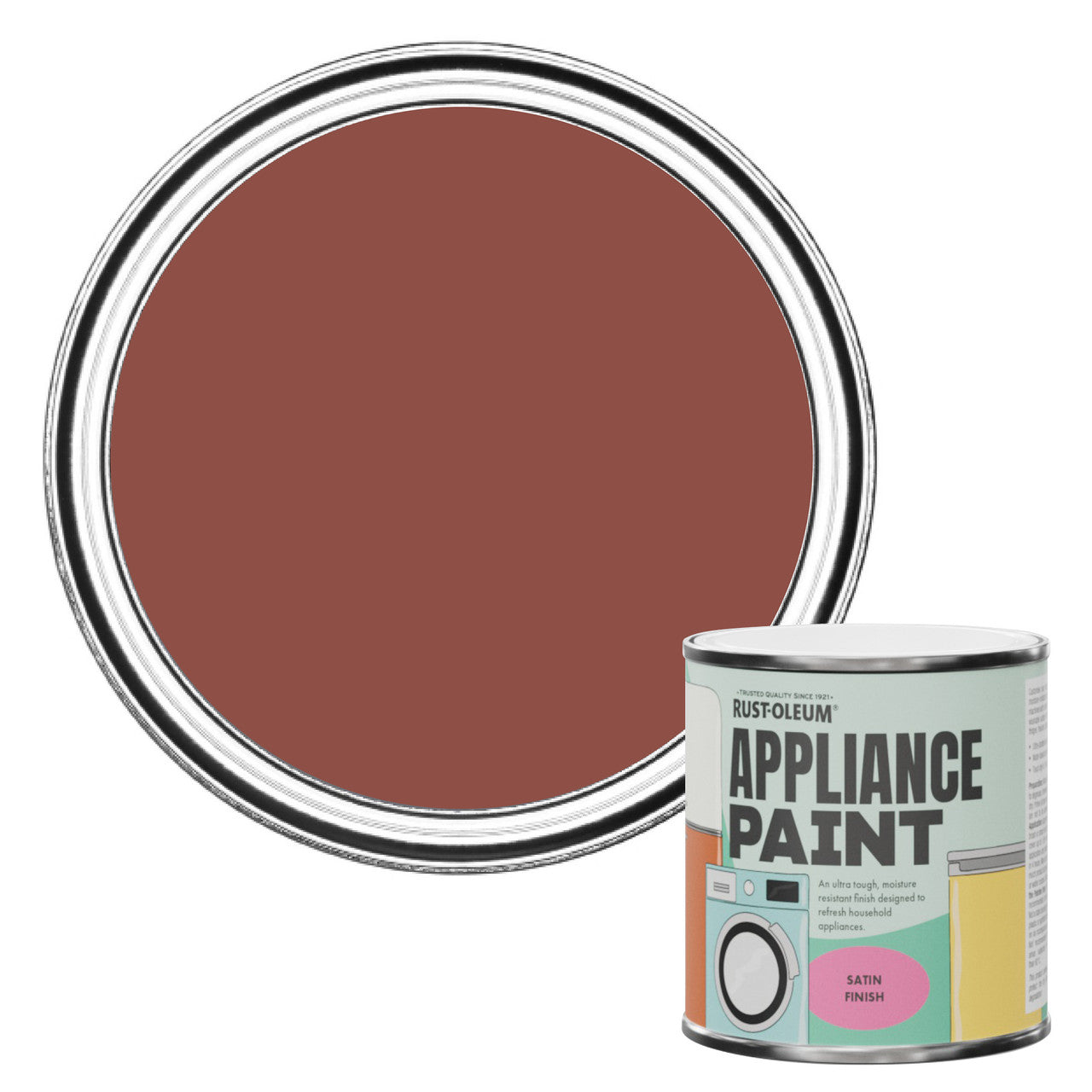 Rust-Oleum Red Satin Appliance Paint - Fire Brick 250ml