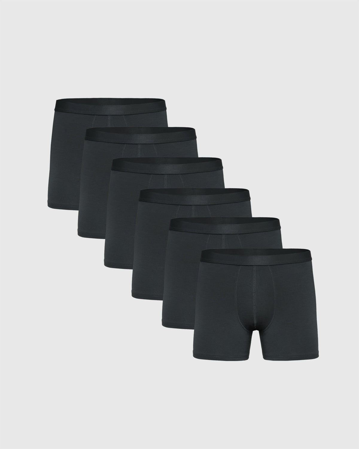 True Classic Carbon Gray Boxer Trunks 6-Pack | Small