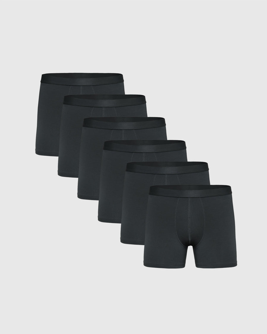 True Classic Carbon Gray Boxer Trunks 6-Pack | Small