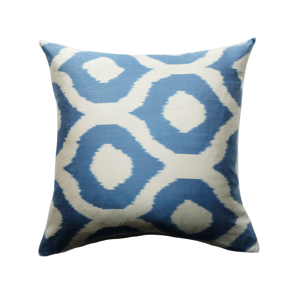 Cevaz Silk Ikat Pillow - 20" x 20" / Blue