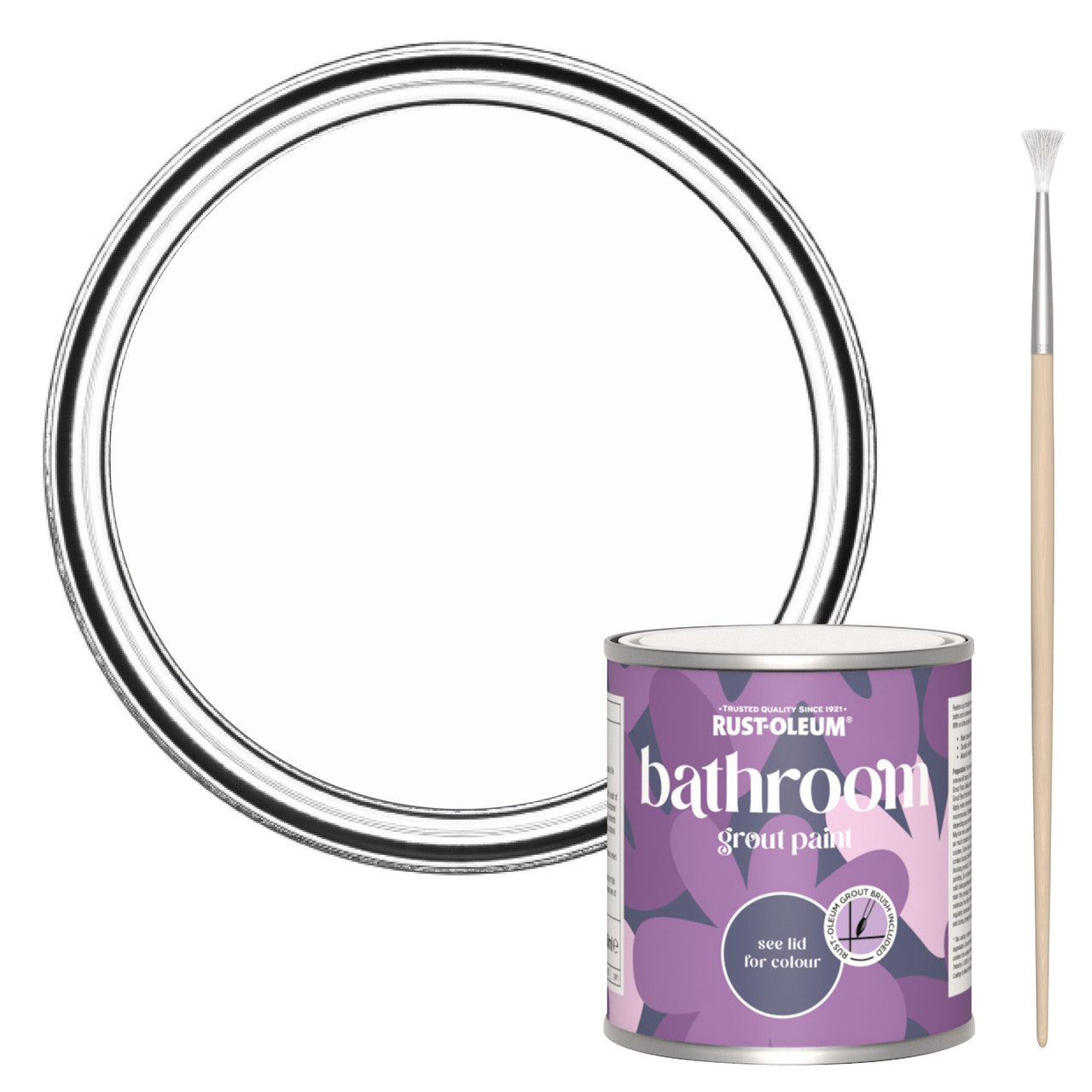 Rust-Oleum White Bathroom Grout Paint - Chalk White 250ml