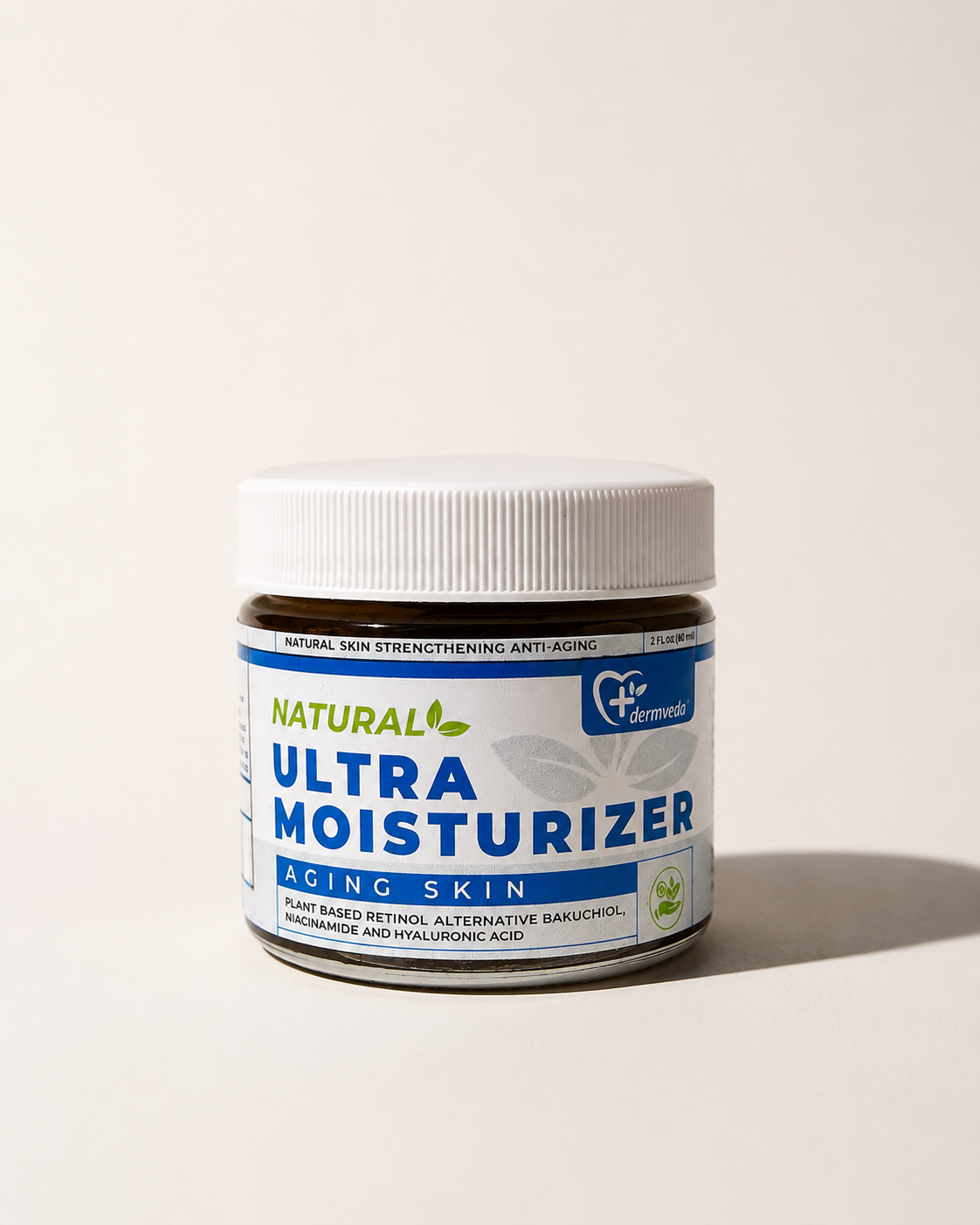 Dermveda Ultra Moisturizer Anti-Aging, Natural Skin-Strengthening Hydration Cream for Aging Skin - Nourishing Plant-Based Anti-Wrinkle Moisturizing Fo