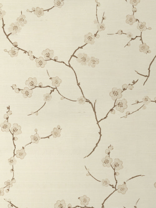 'Cherry Blossom' Grasscloth Wallpaper by Nathan Turner - Neutral - Grasscloth Roll