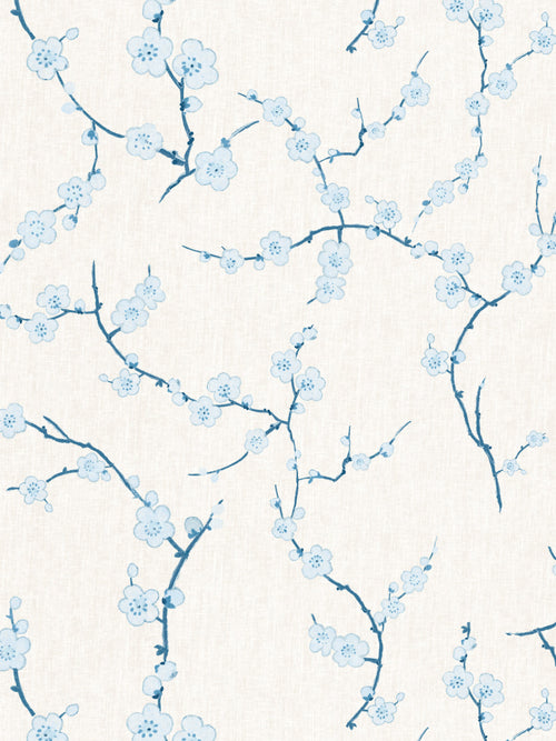 'Cherry Blossom' Wallpaper by Nathan Turner - Blue - Removable / 26 in. x 4.5 ft.