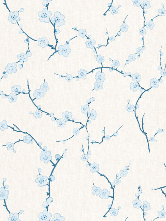 'Cherry Blossom' Wallpaper by Nathan Turner - Blue - Removable / 26 in. x 4.5 ft.