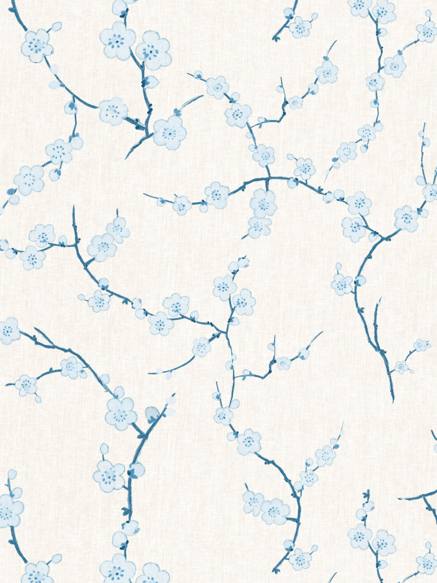 'Cherry Blossom' Wallpaper by Nathan Turner - Blue - Removable / 26 in. x 4.5 ft.