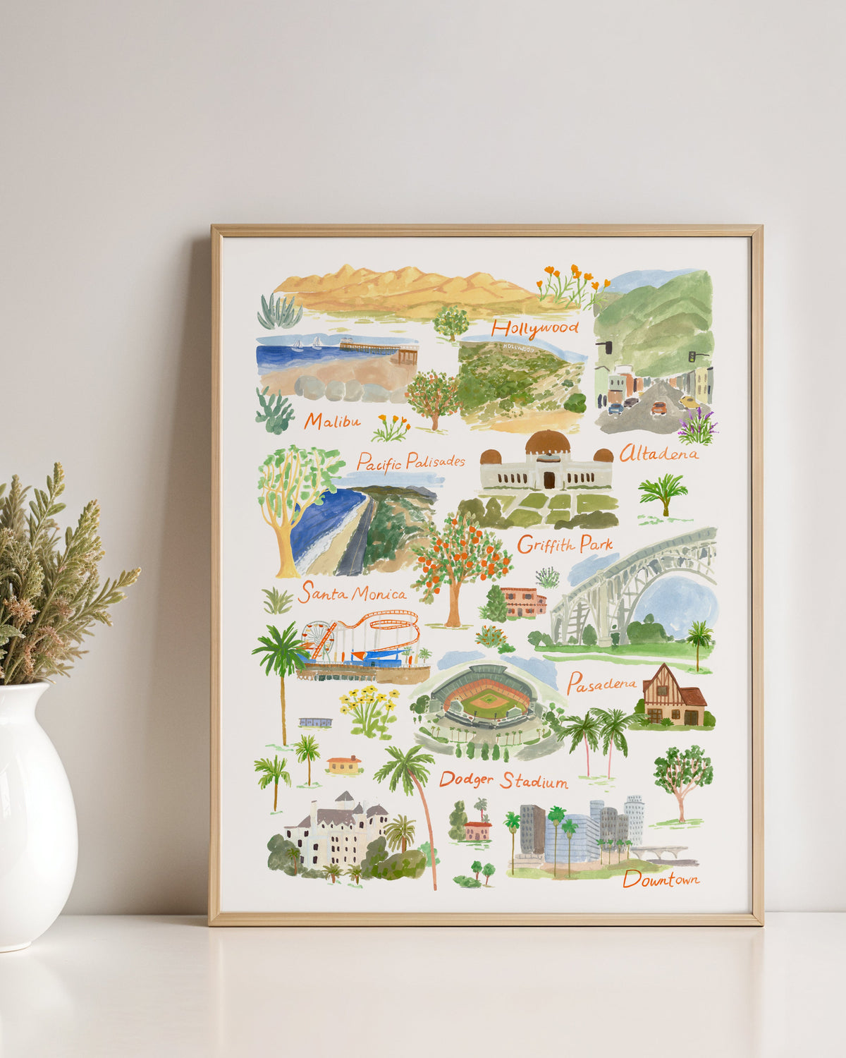 LA Landmarks Art Print - SMALL