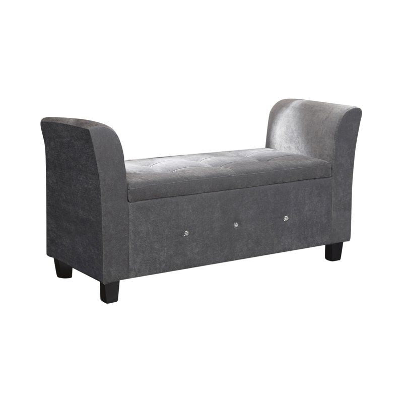 Vera Upholstered Window Seat / Bench - Grey