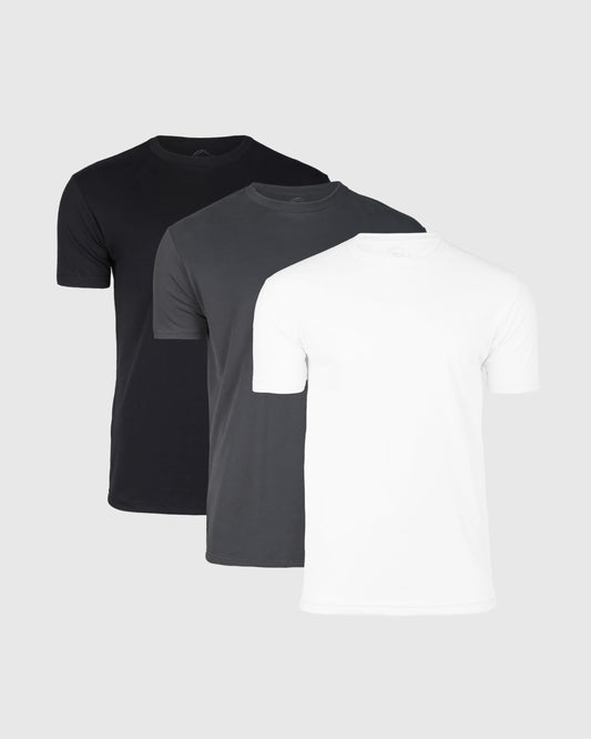 True Classic The Essentials Classic Crew Neck T-Shirt 3-Pack | Cotton Blend | Athletic Cut | Small