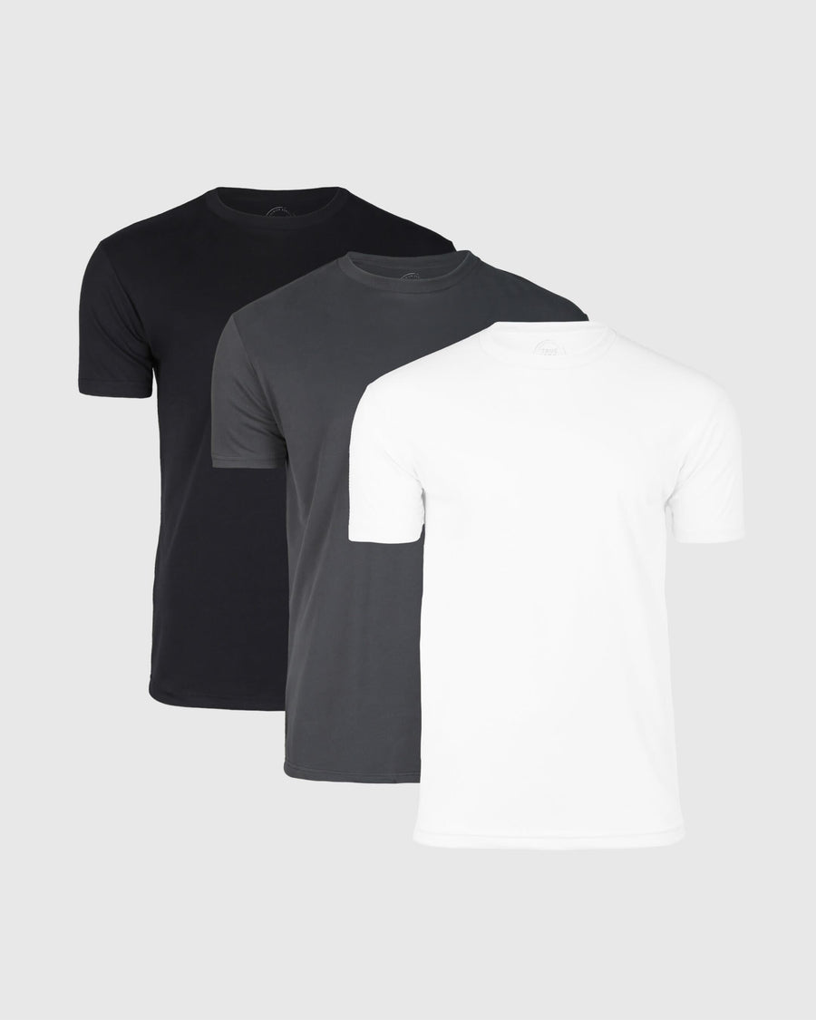 True Classic The Essentials Classic Crew Neck T-Shirt 3-Pack | Cotton Blend | Athletic Cut | Small