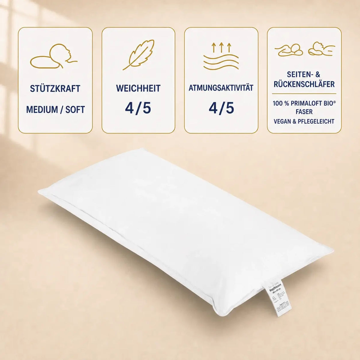 Cosy PrimaloftBio® Mikrofaser Kissen - 40x80 cm