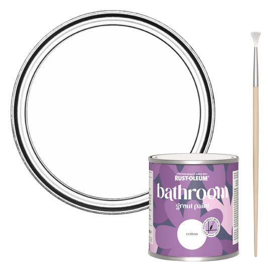 Rust-Oleum White Bathroom Grout Paint - Cotton 250ml