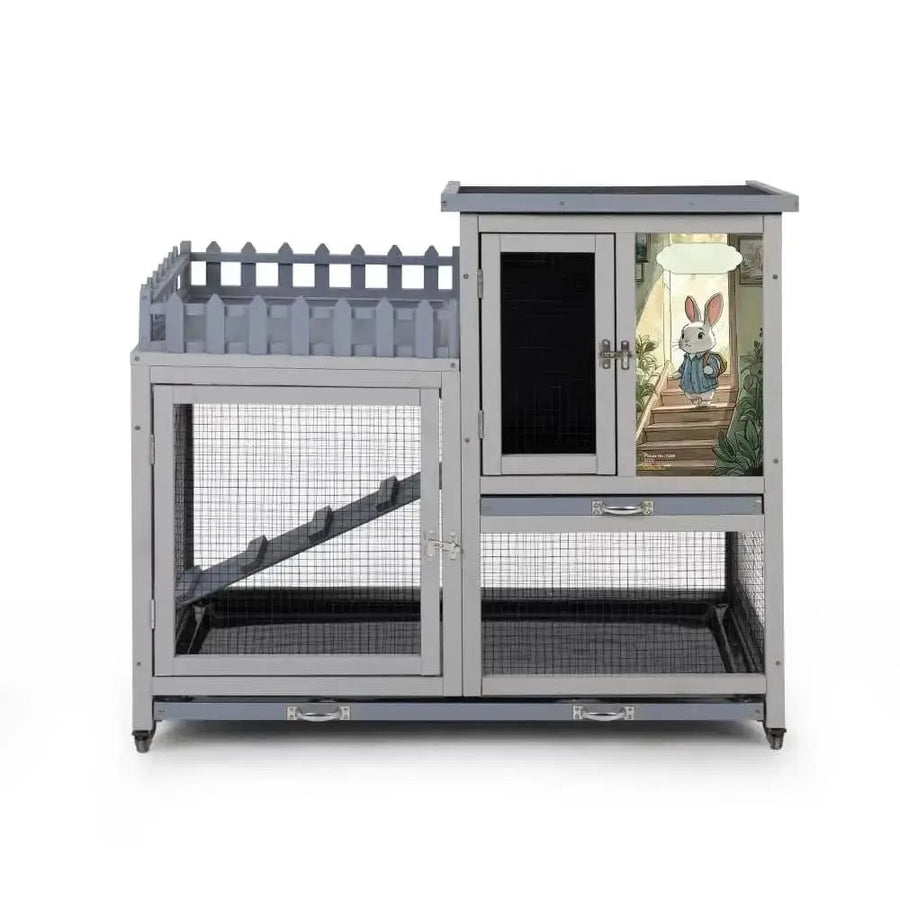 Coziwow 38"L 3-Tier Wheeled Rabbit House - Basic