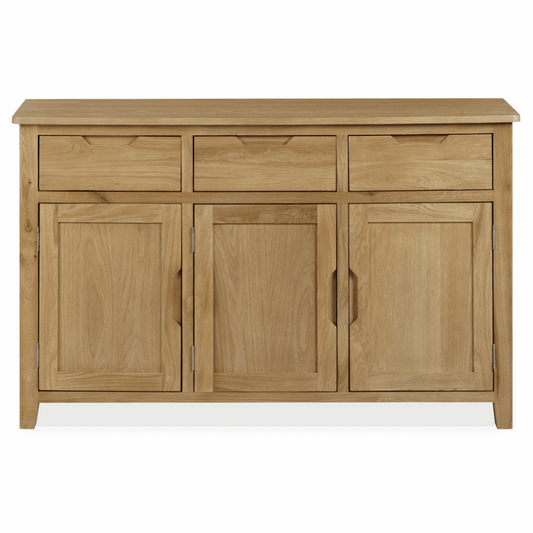 Devon Natural Oak Large 3 Door 3 Drawer Sideboard