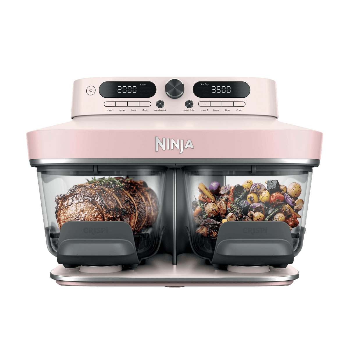 Ninja CRISPi DualZone 8-in-1 Function Glass Air Fryer in Rose Quartz | DD102UKPK1 | by SharkNinja
