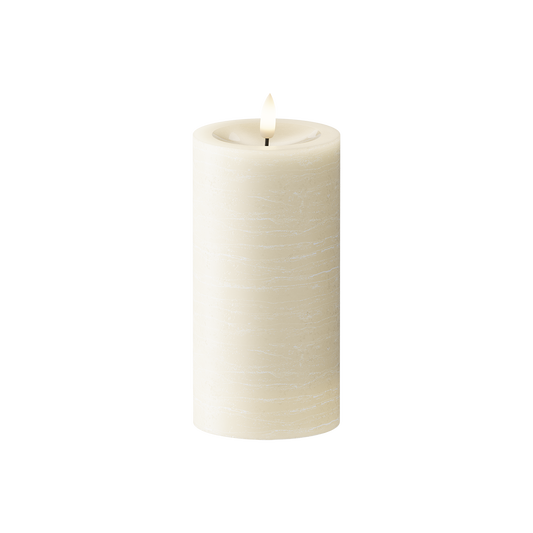 LED Blockkerzen Ø 7,5 x 15 cm Creme